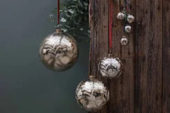 Baubles & Tree Decorations|Bright Christmas^Nkuku Antique Gold Baubles (Set of 4)