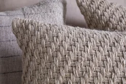 Bedroom Textiles|Cushions^Nkuku Atifa Cotton & Wool Cushion Cover - Natural