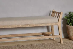 Hallway & Bootroom|Bedroom^Nkuku Avanthi Upholstered Sleigh Bench - Natural