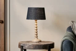 Bedside Lamps|Table Lamps^Nkuku Avisa Mango Wood Bedside Table Lamp