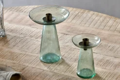 Decorative Home Accessories|Candlesticks^Nkuku Avyn Recycled Glass Candle Holder - Sage Green