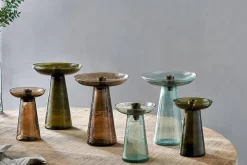 Decorative Home Accessories|Candlesticks^Nkuku Avyn Recycled Glass Candle Holder - Forest Green