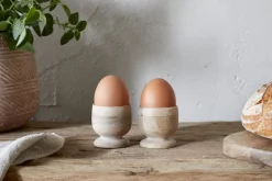 Pantry|Kitchen Storage^Nkuku Awa Wooden Egg Cup - Natural - (Set of 2)