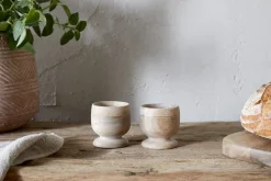 Pantry|Kitchen Storage^Nkuku Awa Wooden Egg Cup - Natural - (Set of 2)