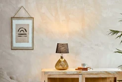 Table Lamps^Nkuku Baba Recycled Glass Lamp - - Small Wide Green