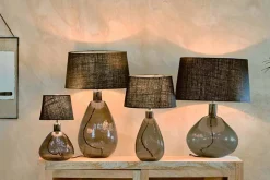 Table Lamps^Nkuku Baba Recycled Glass Lamp - - Small Wide Green