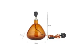 Table Lamps^Nkuku Baba Recycled Glass Lamp - - Small Wide Burnt Amber