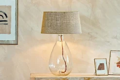 Table Lamps^Nkuku Baba Recycled Glass Lamp - Clear - Large Tall Clear Glass