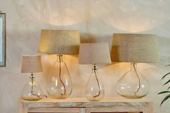 Table Lamps^Nkuku Baba Recycled Glass Lamp - Clear - Large Tall Clear Glass