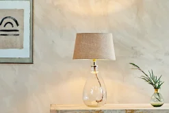 Table Lamps^Nkuku Baba Recycled Glass Lamp - Clear - Small Tall Clear Glass