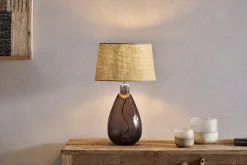 Table Lamps^Nkuku Baba Recycled Glass Table Lamp - - Small Tall Smoke