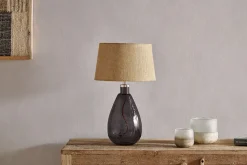 Table Lamps^Nkuku Baba Recycled Glass Table Lamp - - Small Tall Smoke