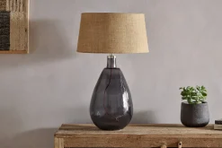Table Lamps^Nkuku Baba Recycled Glass Table Lamp - - Large Tall Smoke