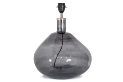 Table Lamps^Nkuku Baba Recycled Glass Table Lamp - - Large Wide Smoke