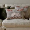 Decorative Home Accessories|Bedroom Textiles^Nkuku Bagru Wool & Cotton Cushion Cover - Soft Grey