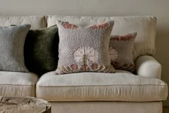 Decorative Home Accessories|Bedroom Textiles^Nkuku Bagru Wool & Cotton Cushion Cover - Soft Grey