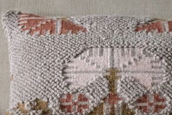 Decorative Home Accessories|Bedroom Textiles^Nkuku Bagru Wool & Cotton Cushion Cover - Soft Grey