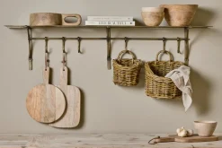 Kitchen Storage|Storage & Shelving^Nkuku Basti Iron Storage Shelf - Antique Brass