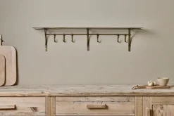 Kitchen Storage|Storage & Shelving^Nkuku Basti Iron Storage Shelf - Antique Brass
