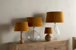 Lampshades^Nkuku Batakha Velvet & Linen Lampshade - Dark Ochre
