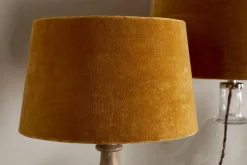 Lampshades^Nkuku Batakha Velvet & Linen Lampshade - Dark Ochre