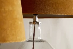 Lampshades^Nkuku Batakha Velvet & Linen Lampshade - Dark Ochre
