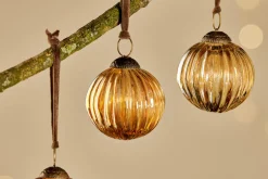 Baubles & Tree Decorations|Shades Of Nature^Nkuku Betini Baubles - Gold (Set of 4)