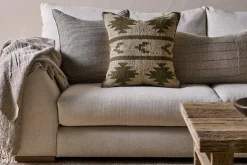 Bedroom Textiles|Cushions^Nkuku Bhumi Wool & Jute Cushion Cover - Moss Green