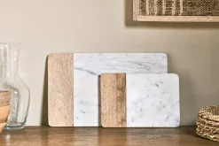 Pantry|Trays & Platters^Nkuku Bwari Long Marble Serving Board - White