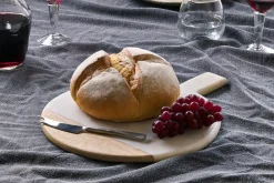 Pantry|Trays & Platters^Nkuku Bwari Round Marble Serving Board - White