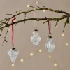 Baubles & Tree Decorations^Nkuku Calida Baubles - Clear Crackle (Set of 3)