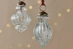 Baubles & Tree Decorations^Nkuku Calida Baubles - Clear Crackle (Set of 3)