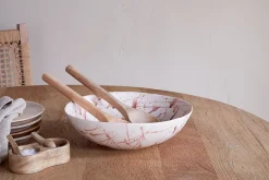 Serving Bowls^Nkuku Canela Splatter Serving Bowl - Dusty Terracotta