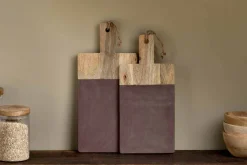 Cheese Board & Knives|Chopping Boards^Nkuku Cassia Mango Wood & Stone Board - Natural