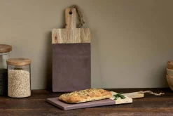 Cheese Board & Knives|Chopping Boards^Nkuku Cassia Mango Wood & Stone Board - Natural