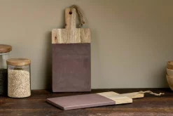 Cheese Board & Knives|Chopping Boards^Nkuku Cassia Mango Wood & Stone Board - Natural