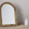 Desk Accessories^Nkuku Cayce Cast Aluminum Vanity Mirror - Antique Brass