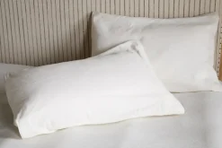 Bedroom Textiles|Bedroom^Nkuku Cela Hemp & Cotton Housewife Pillowcases - Natural