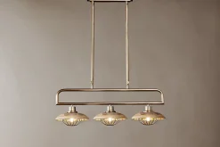 Statement Lighting|Pendant Lighting^Nkuku Chakai Mango Wood Pendant Lamp - Natural & Antique Brass