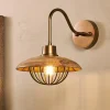 Wall Lights|Wall & Spot Lights^Nkuku Chakai Mango Wood Wall Lamp - Natural & Antique Brass