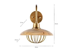 Wall Lights|Wall & Spot Lights^Nkuku Chakai Mango Wood Wall Lamp - Natural & Antique Brass