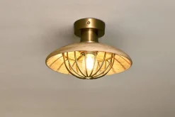 Ceiling Lights|Pendant Lighting^Nkuku Chakai Wood & Metal Flush Ceiling Light