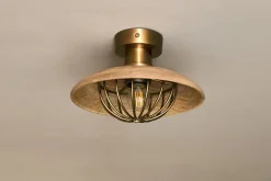 Ceiling Lights|Pendant Lighting^Nkuku Chakai Wood & Metal Flush Ceiling Light