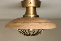 Ceiling Lights|Pendant Lighting^Nkuku Chakai Wood & Metal Flush Ceiling Light