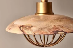 Pendant Lighting^Nkuku Chakai Wood & Metal Pendant - Small