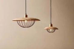 Pendant Lighting^Nkuku Chakai Wood & Metal Pendant - Small