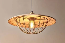 Pendant Lighting^Nkuku Chakai Wood & Metal Pendant - Large
