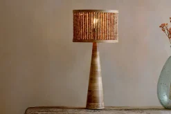 Table Lamps^Nkuku Chameli Mango Wood Table Lamp - Natural