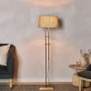 Floor Lamps^Nkuku Chintala Iron Floor Lamp - Antique Brass