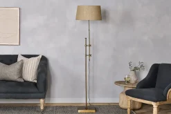 Floor Lamps^Nkuku Chintala Iron Floor Lamp - Antique Brass